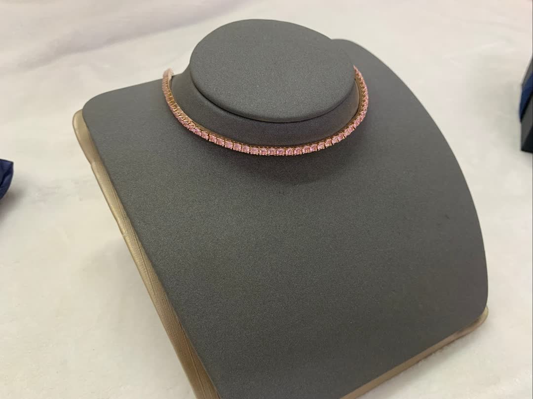 APM Monaco Pink Diamond Tennis Necklace